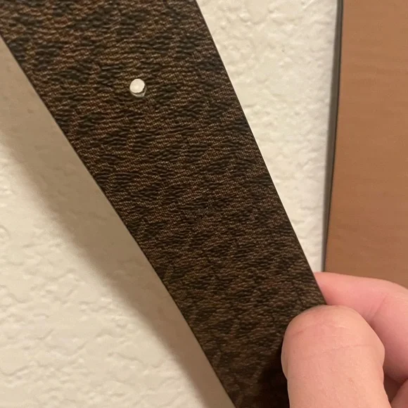 Michael Kors Patterned Belt with Gold Logo Buckle - Picture 6 of 6